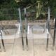Plexiglass and chrome metal design folding chairs
