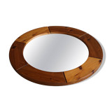 Wall mirror in solid pine by Glasmäster Markaryd, Sweden, 1960s.