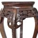 Chinese harness in richly carved wood and marble top