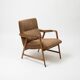 Italian lounge chair in beech and fabric, 1950s