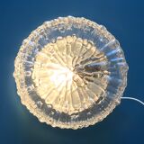 Round ceiling light in molded glass