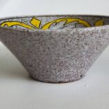 Trapezoidal vase by Fratelli Fanciullaci with plant decoration