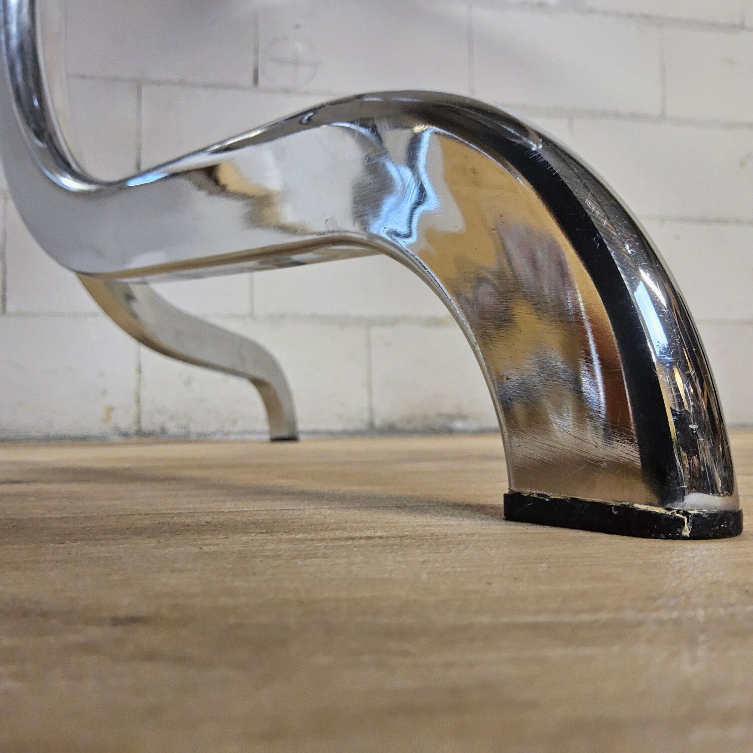 Vintage Gastone Rinaldi chrome & smoked glass dining table + chairs