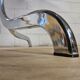 Vintage dining table in chrome and smoked glass by Gastone Rinaldi + chairs