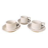 3 sets of Schonwald porcelain coffee cups and saucers