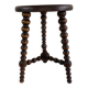 Signed turned wood tripod stool