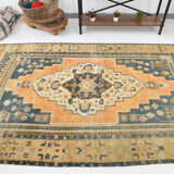 5x9 Rustic Primitive Vintage Handknotted Rug, 266x163Cm