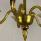 Venetian Chandlier in Murano glass of yellow color amber, 5 arms of light
