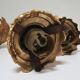 Pair of vintage patinated golden metal hand sconces