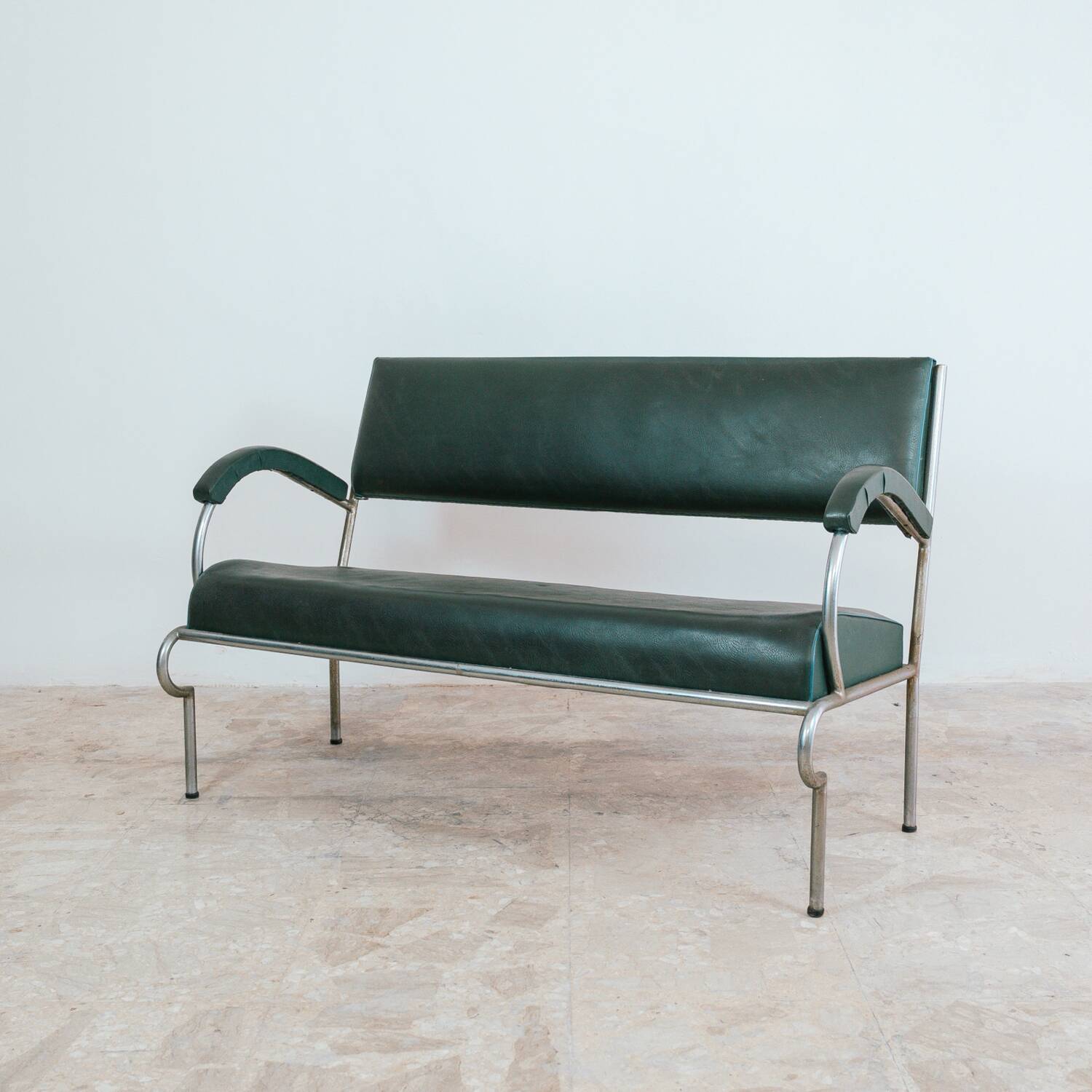 Divanetto Bauhaus Cantilever Anni ‘30 In Acciaio Tubolare Design Moder