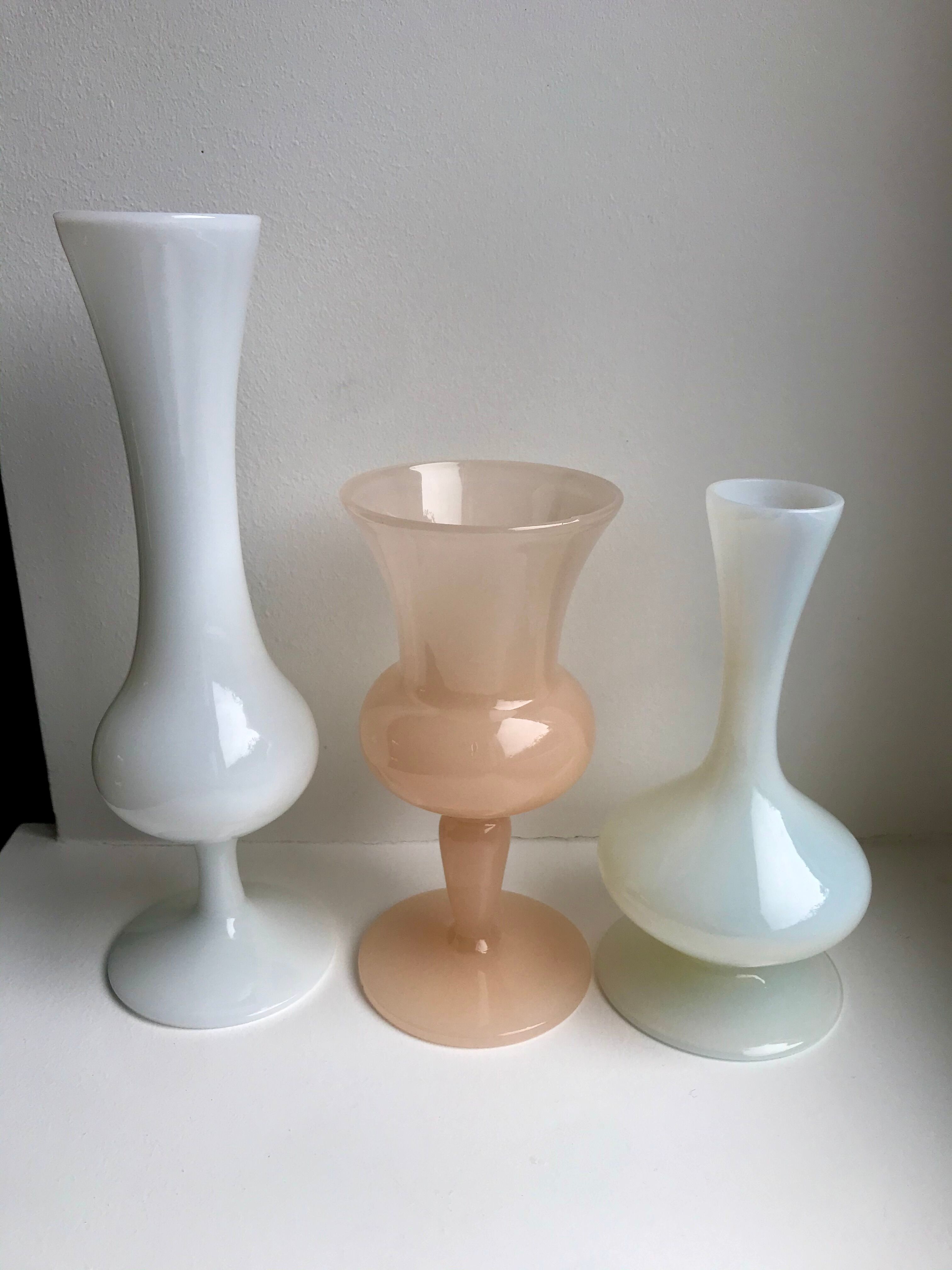 White opaline vase 50s-60s