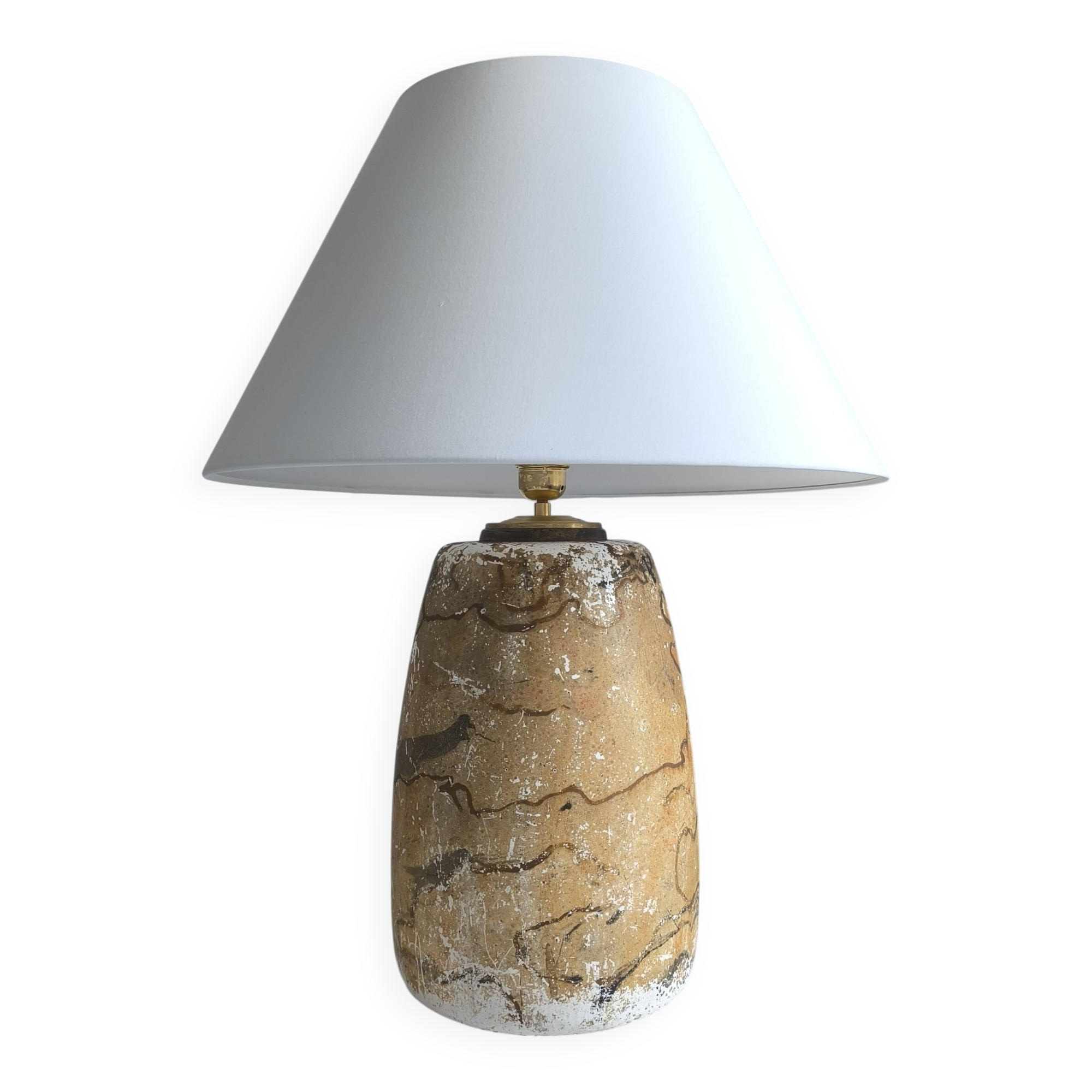 Lampe en faience vintage 1960
