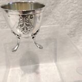 Beautiful 950 silver tripod egg cup in the Art Nouveau style by Minerva Queille