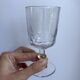 Set of 5 small crystal wine glasses engraved 50-60s