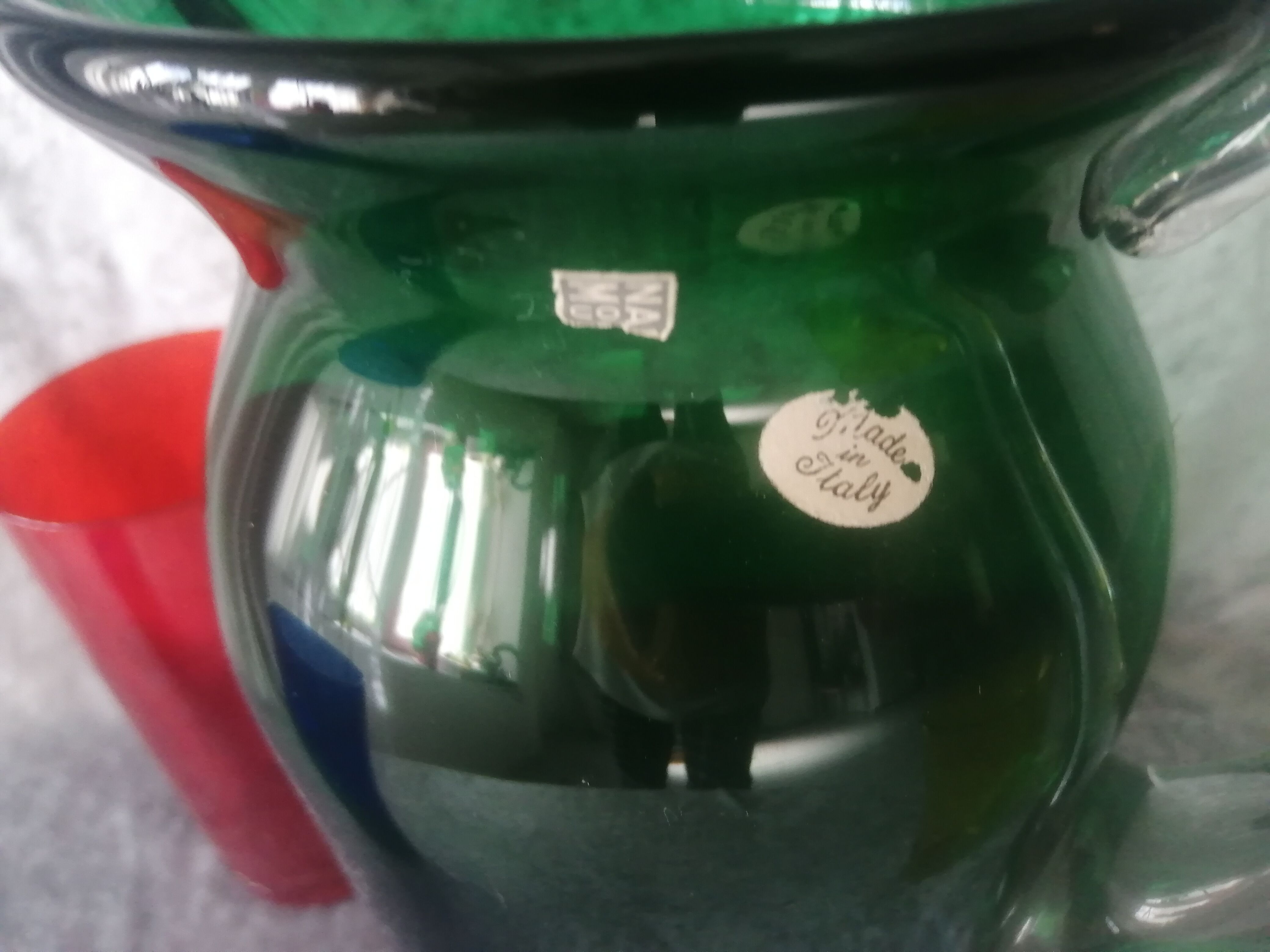 Service in orangeade signed nason moretti murano 50s, 5 pieces