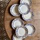 Set of 8 antique flat plates - Canada from Moulin des Loups