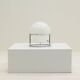 White and chrome globe table lamp, 1970s Italy.