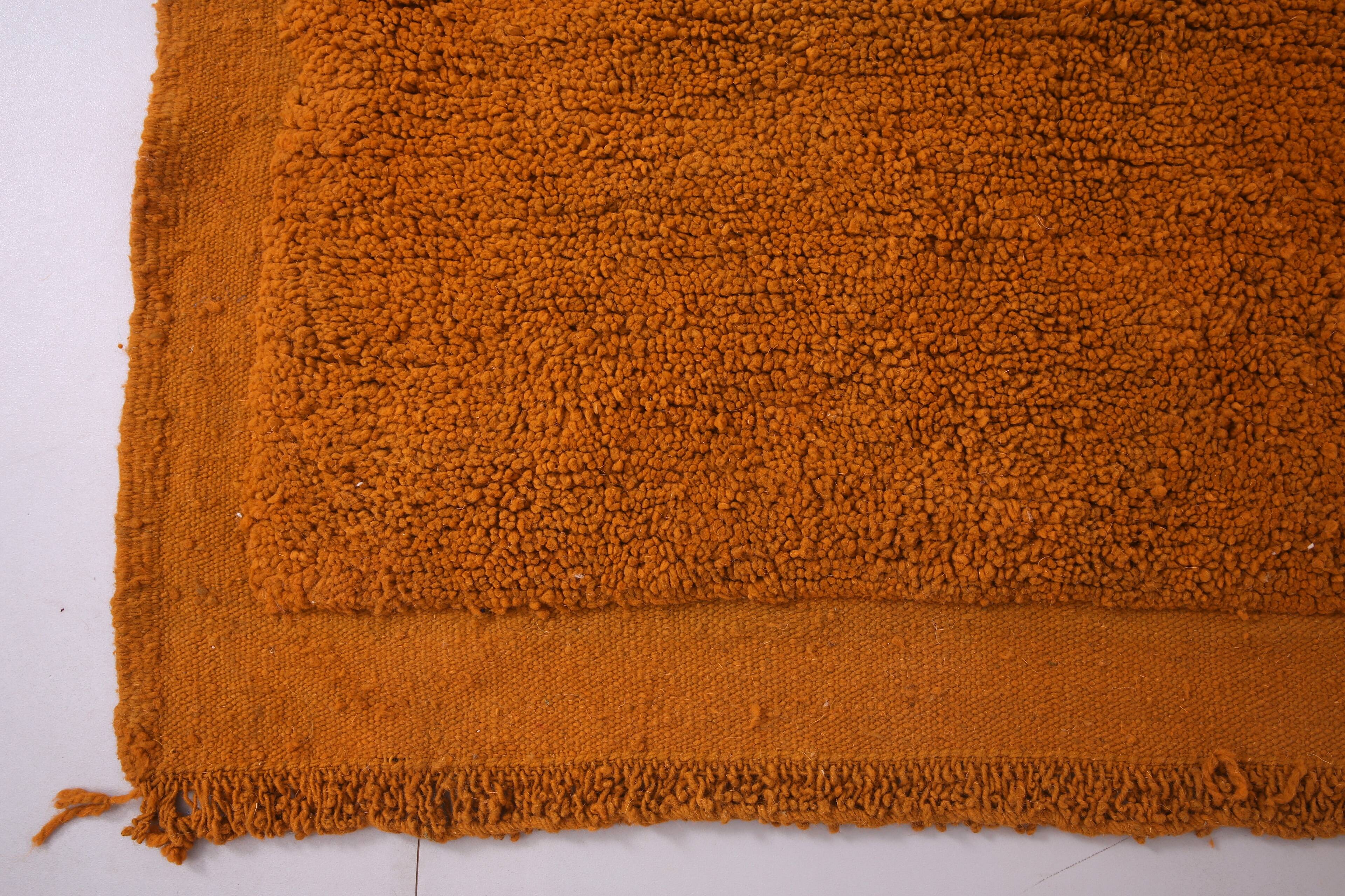 Rust Vintage Handmade Moroccan Rug 214 x 244 cm - Old Berber Rug -