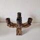 Pair of Brutalist Wooden Candle Holders