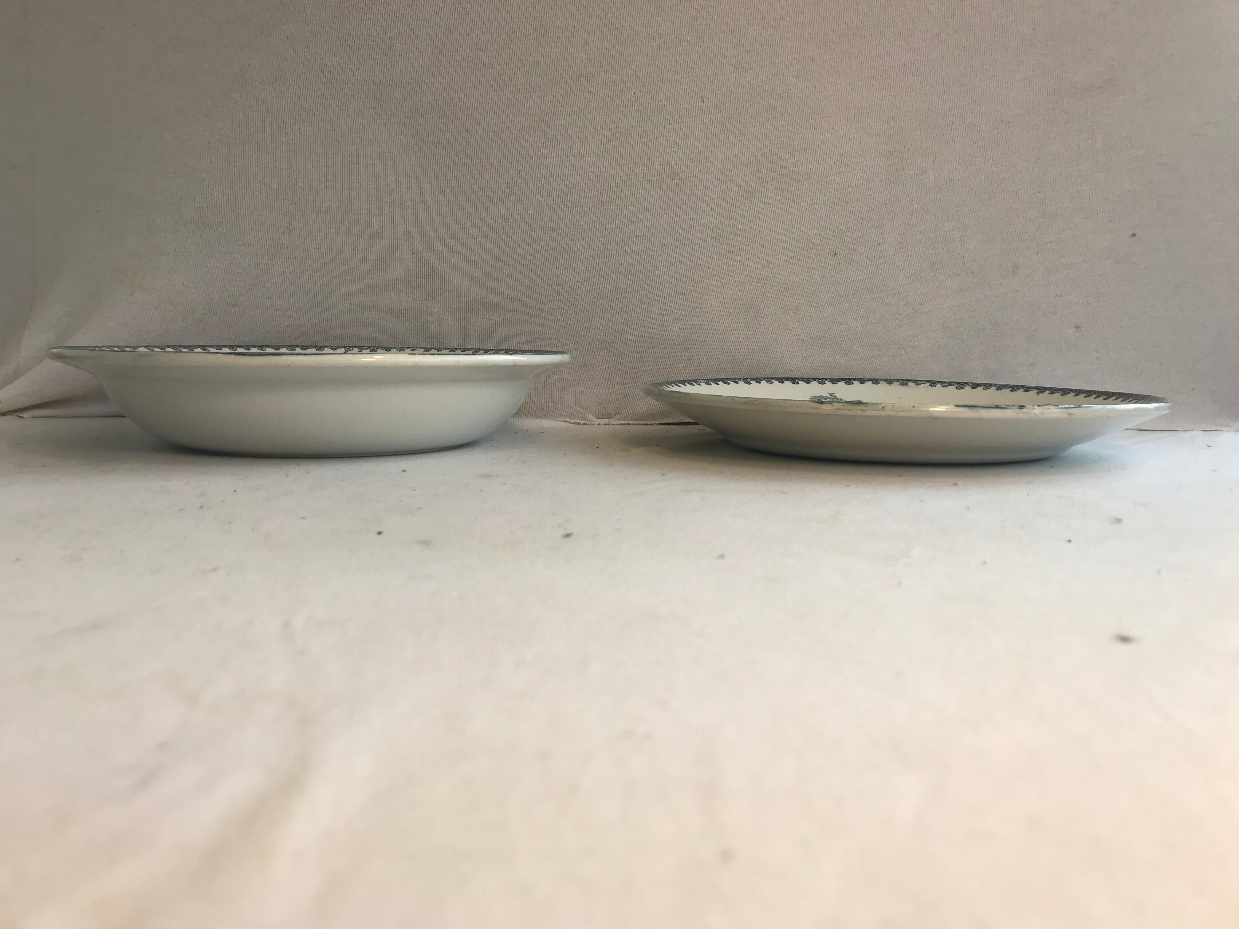 Pair ancient dishes Terre de fer