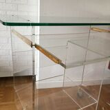 Plexiglas desk and vintage glass