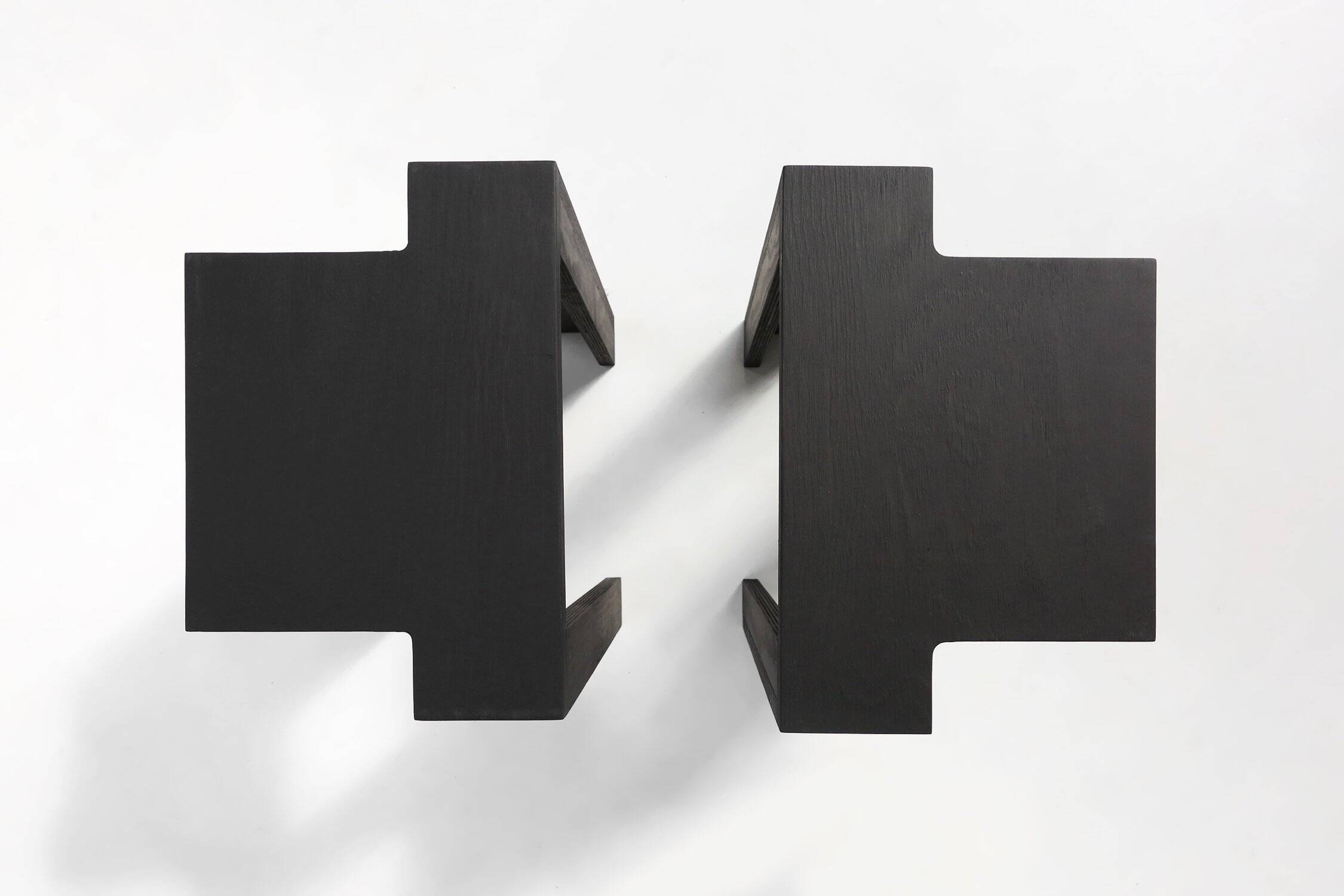 Black Stackable Stool by Bram Vanderbeke, Belgium
