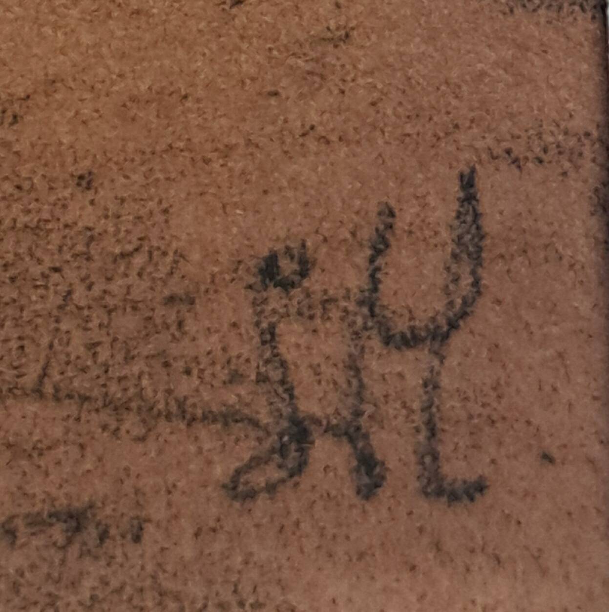 19th century orientalist painting - Algerian landscape - monogrammed drawing