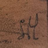 19th century orientalist painting - Algerian landscape - monogrammed drawing