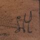 Orientalist table from the 19th century - landscape of Algeria - monogrammed drawing