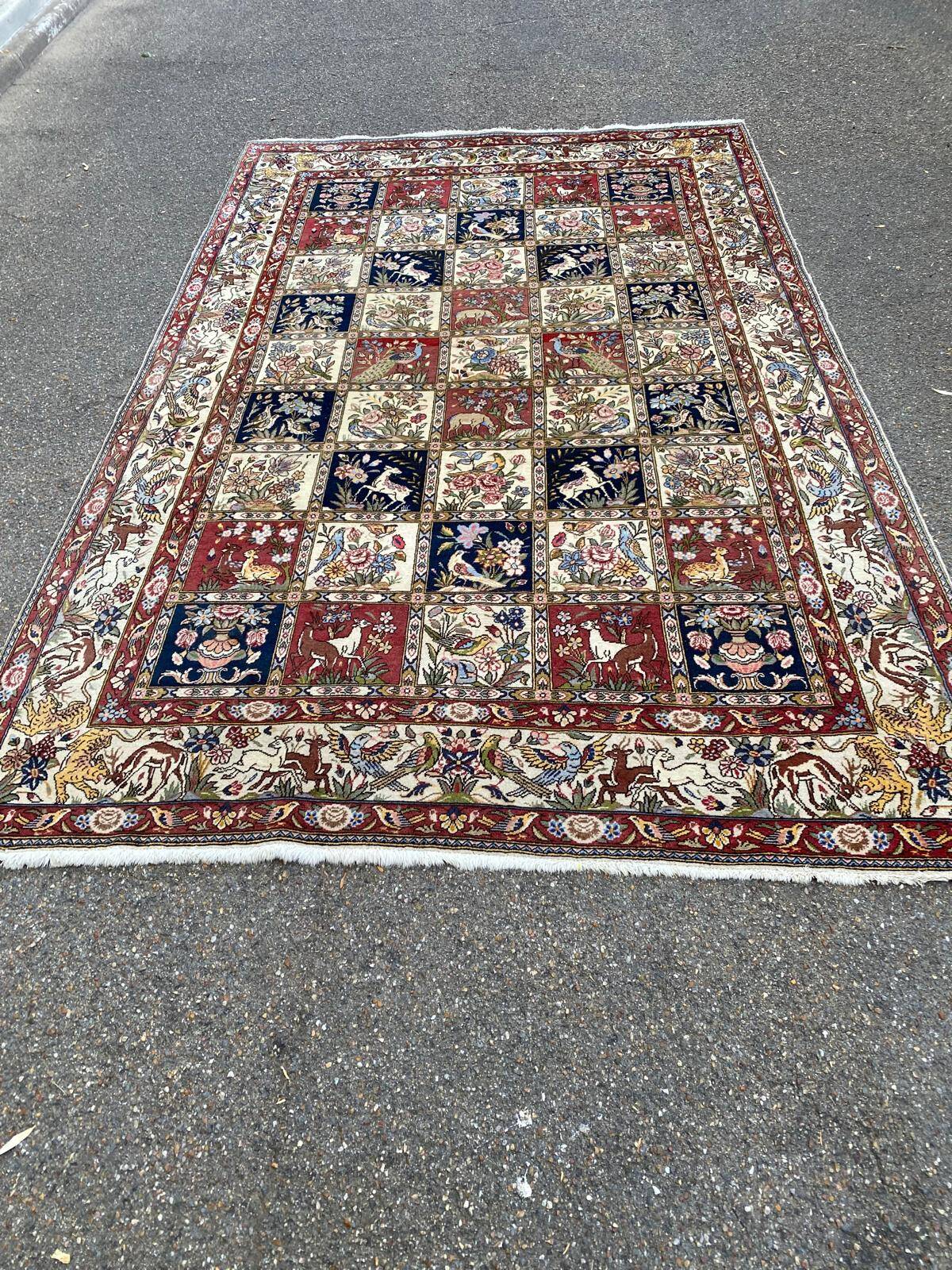 Authentic Persian Bakhtiar Saman Carpet Handwoven 318x198 cm 100% Wool
