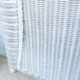 White rattan headboard