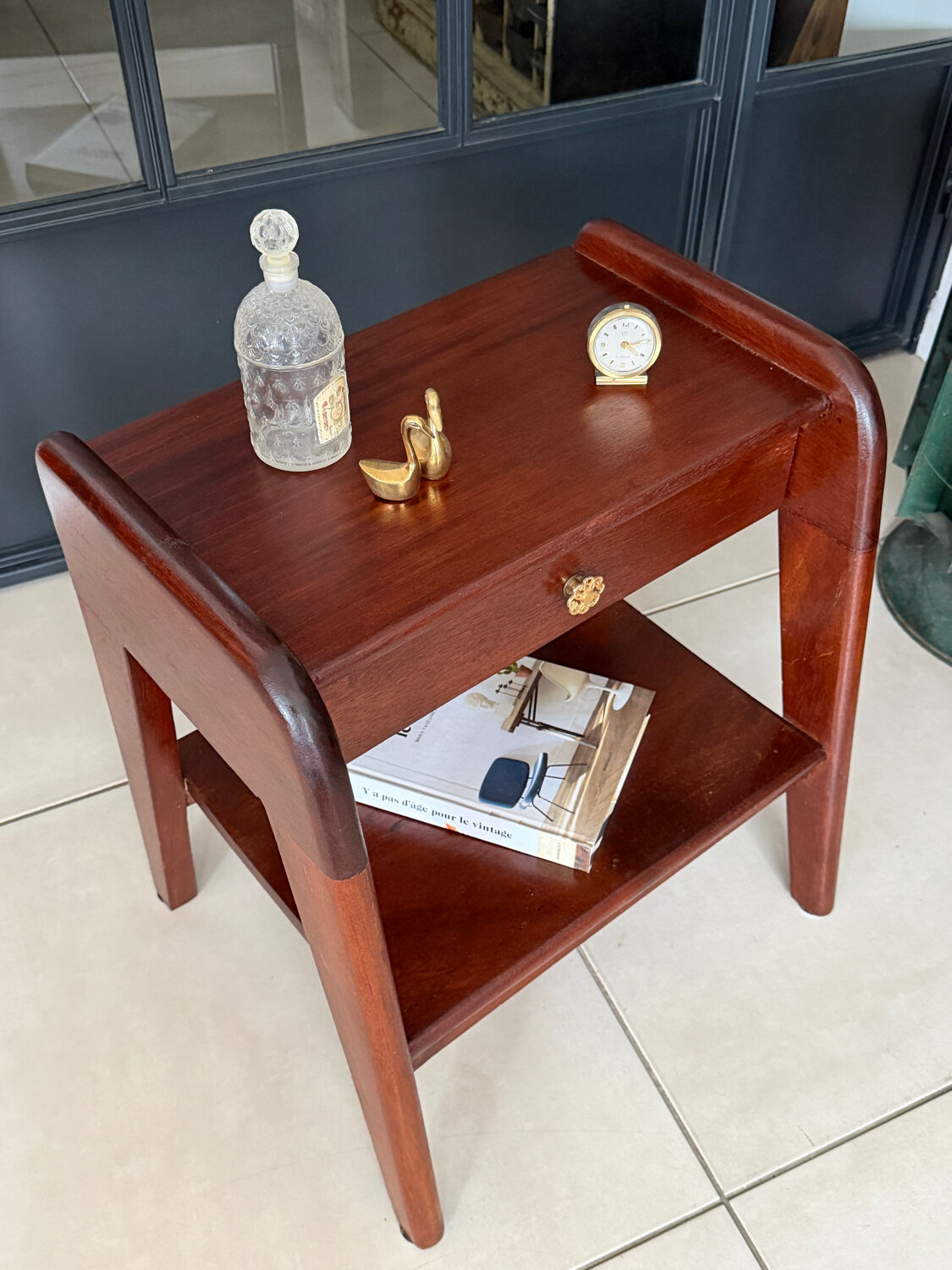 Vintage solid wood bedside table