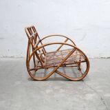 Vintage rattan pretzel sofa