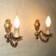 Pair of french vintage gilt bronze traditional style single wall lights 5113