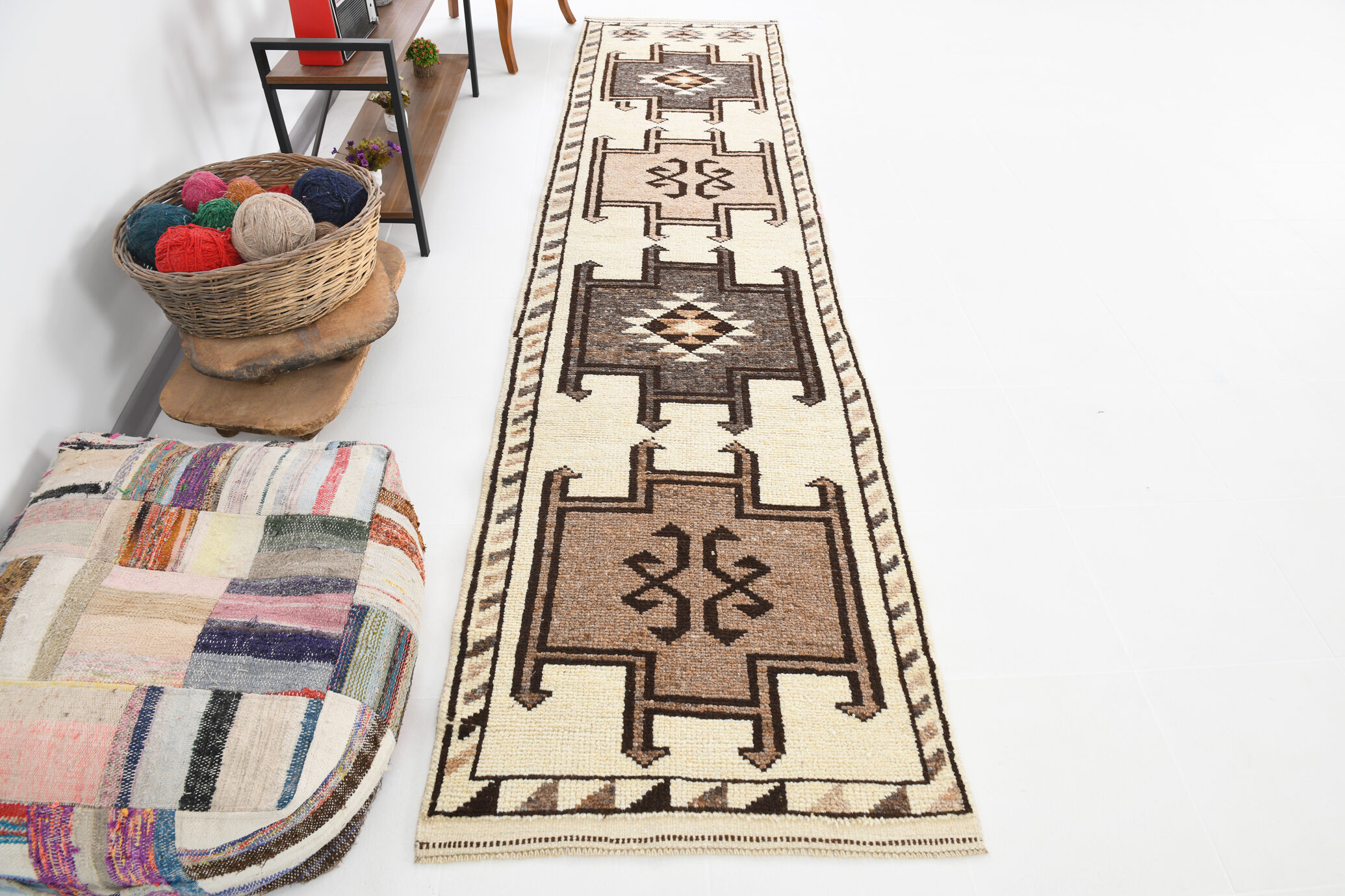 Oushak runner rug 88x372cm