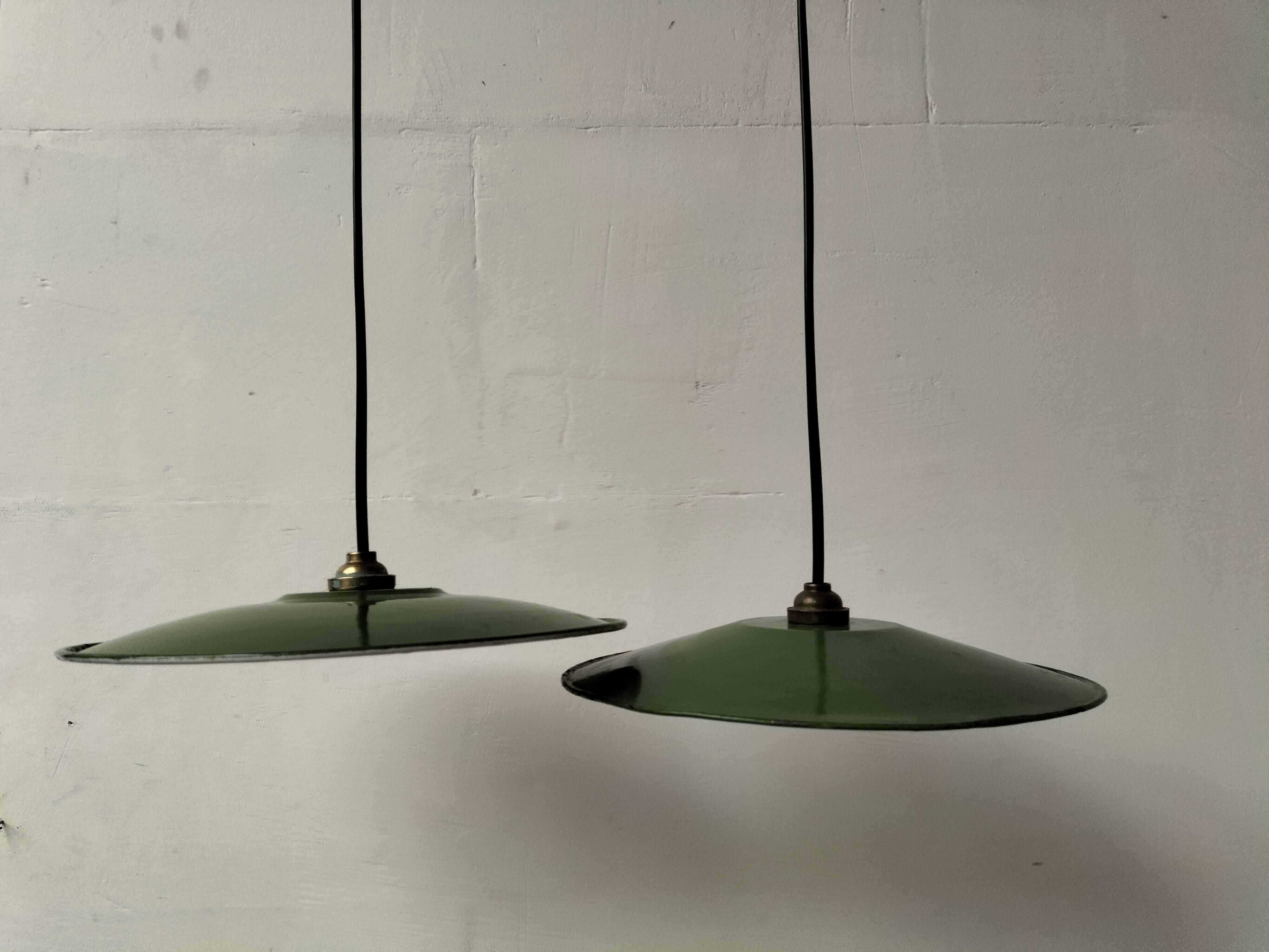 Pair of old pendant lights