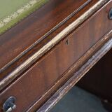 English style chesterfield desk with patina and a green leather top