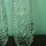Appliques anciennes en laiton et verre moulé ondulé et pointes de diamant