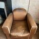 Vintage club armchair in brown fabrics to restore