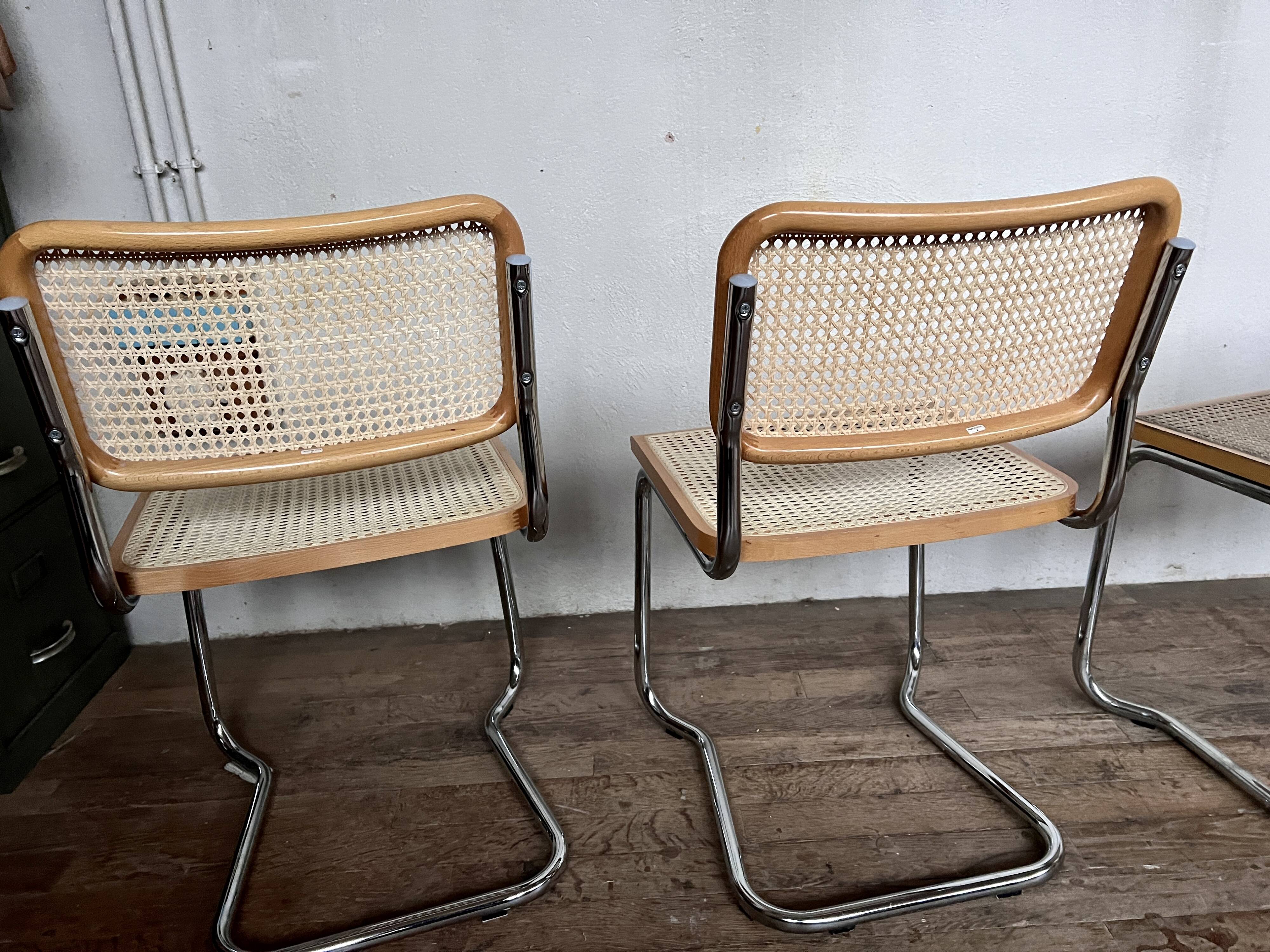 Series of 6 vintage Marcel Breuer style chairs