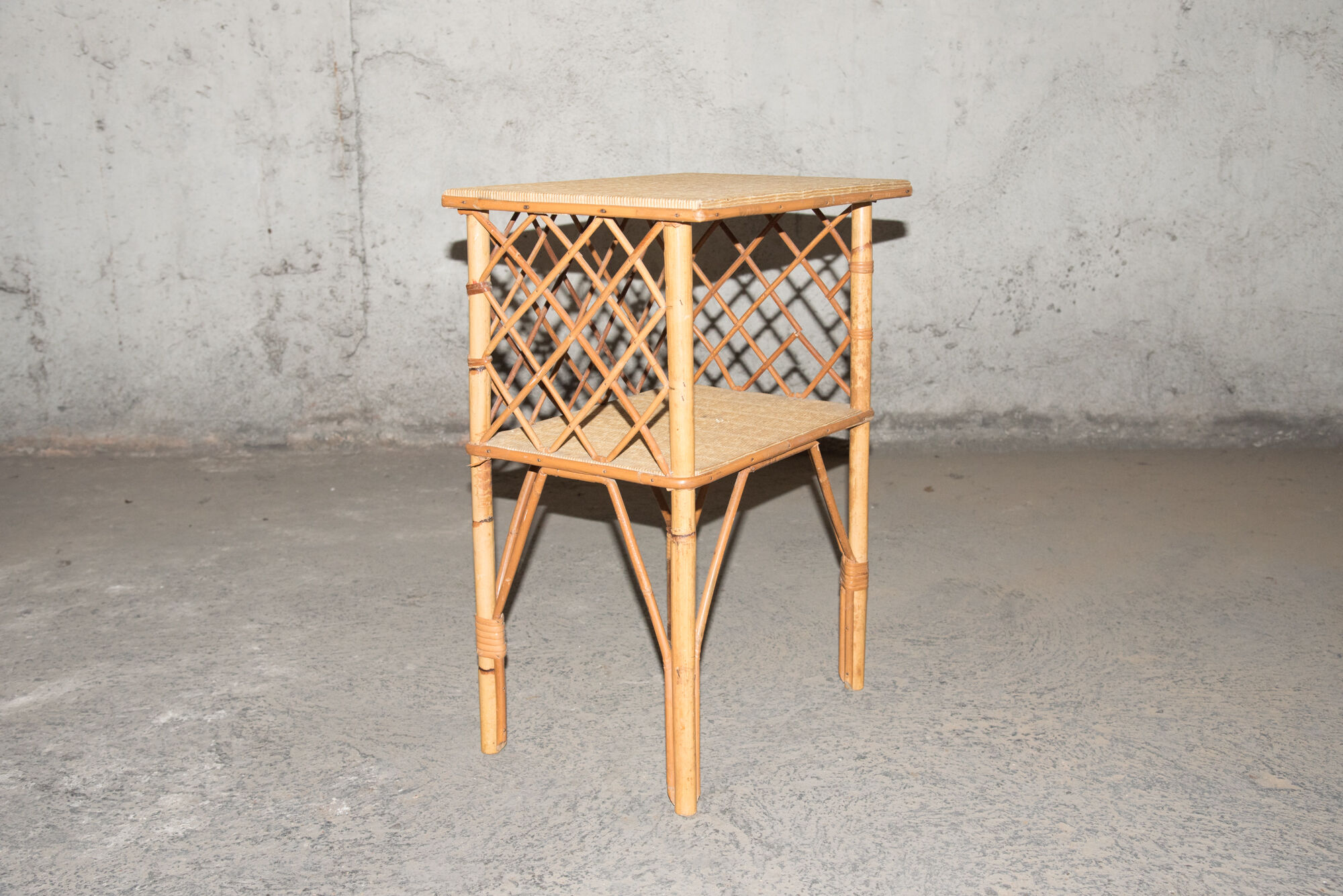 Bamboo bedside - rattan 60's