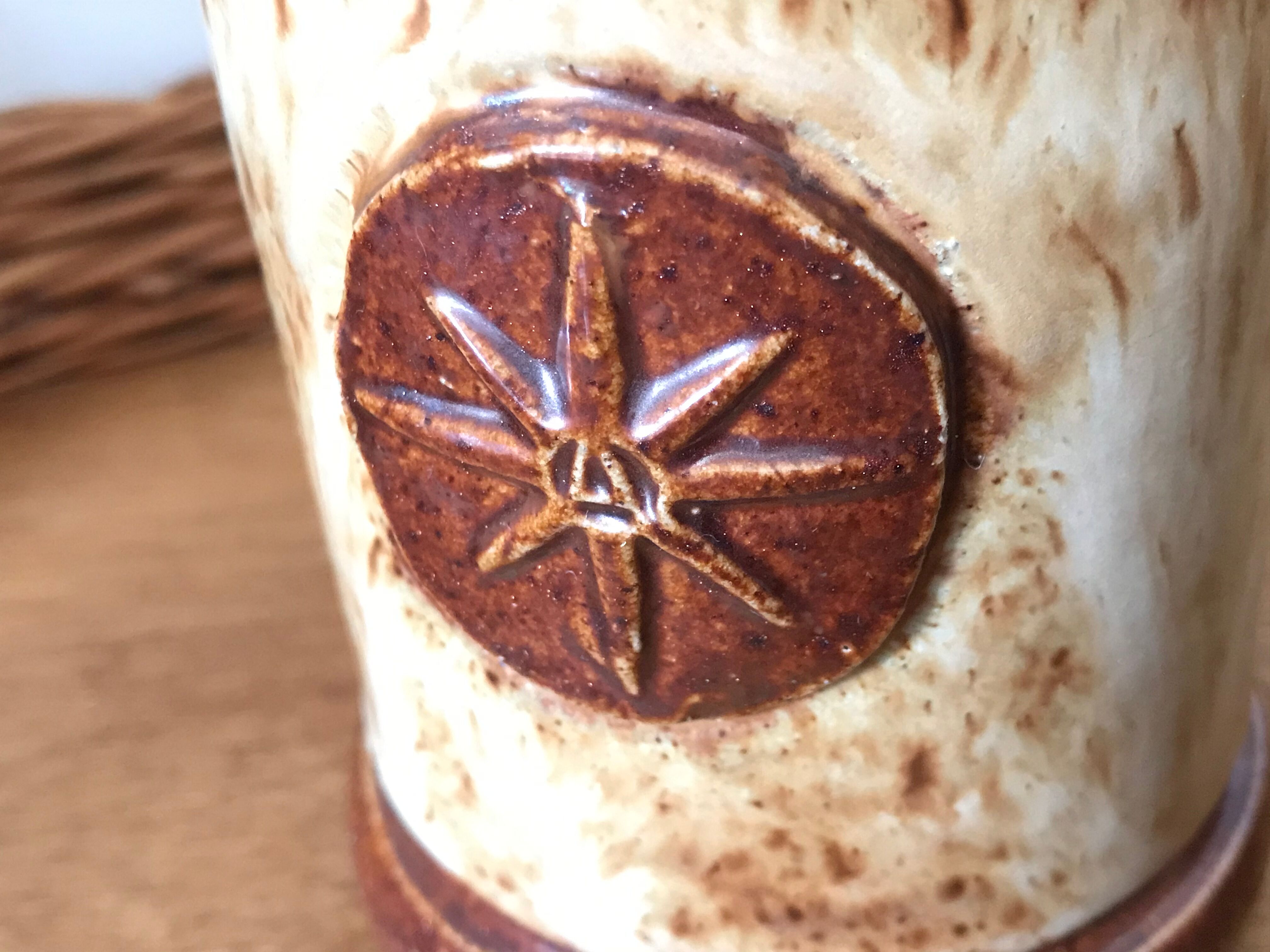 Roger Guerin enamelled ceramic mugs