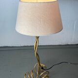 Lampe vintage ondulée de forme libre, abat-jour bouclé