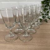 Set of 9 white wine glasses
