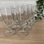 Set of 9 white wine glasses