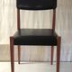 Scandinavian style chair in wood and faux leather - 1960s/70s