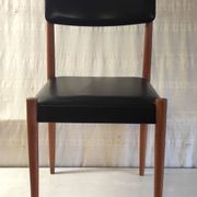 Scandinavian style chair in wood and faux leather - 1960s/70s