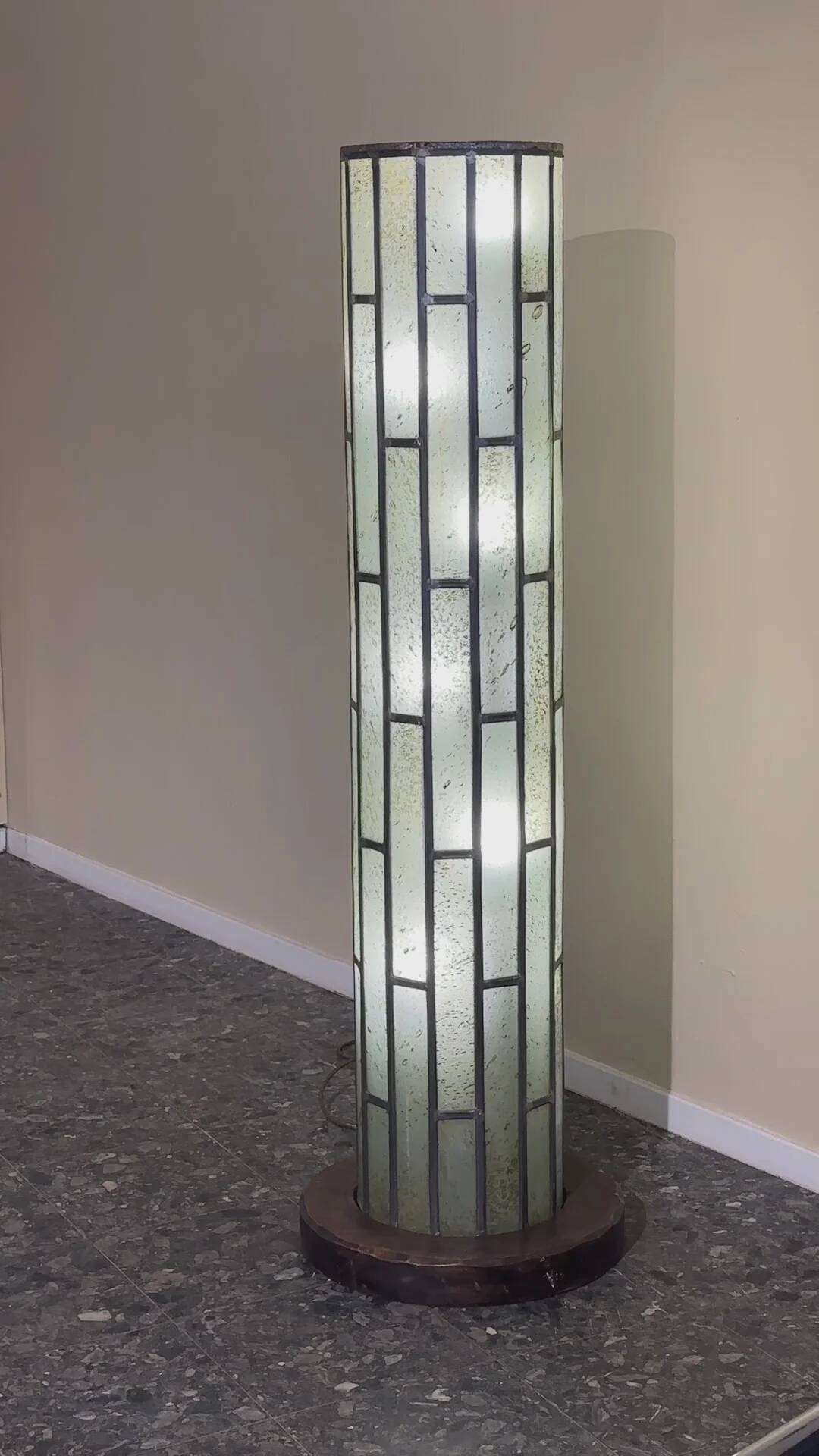 Architectural stained glass floor lamp