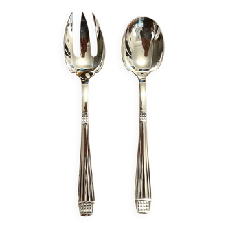 Christofle Alfenide, salad serving utensils in diamond model.