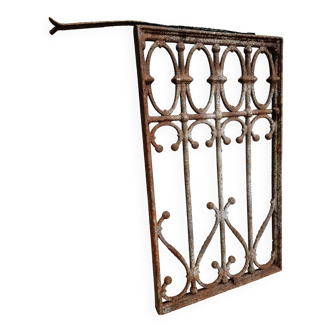 Antique wrought iron fencing window grille 19th century